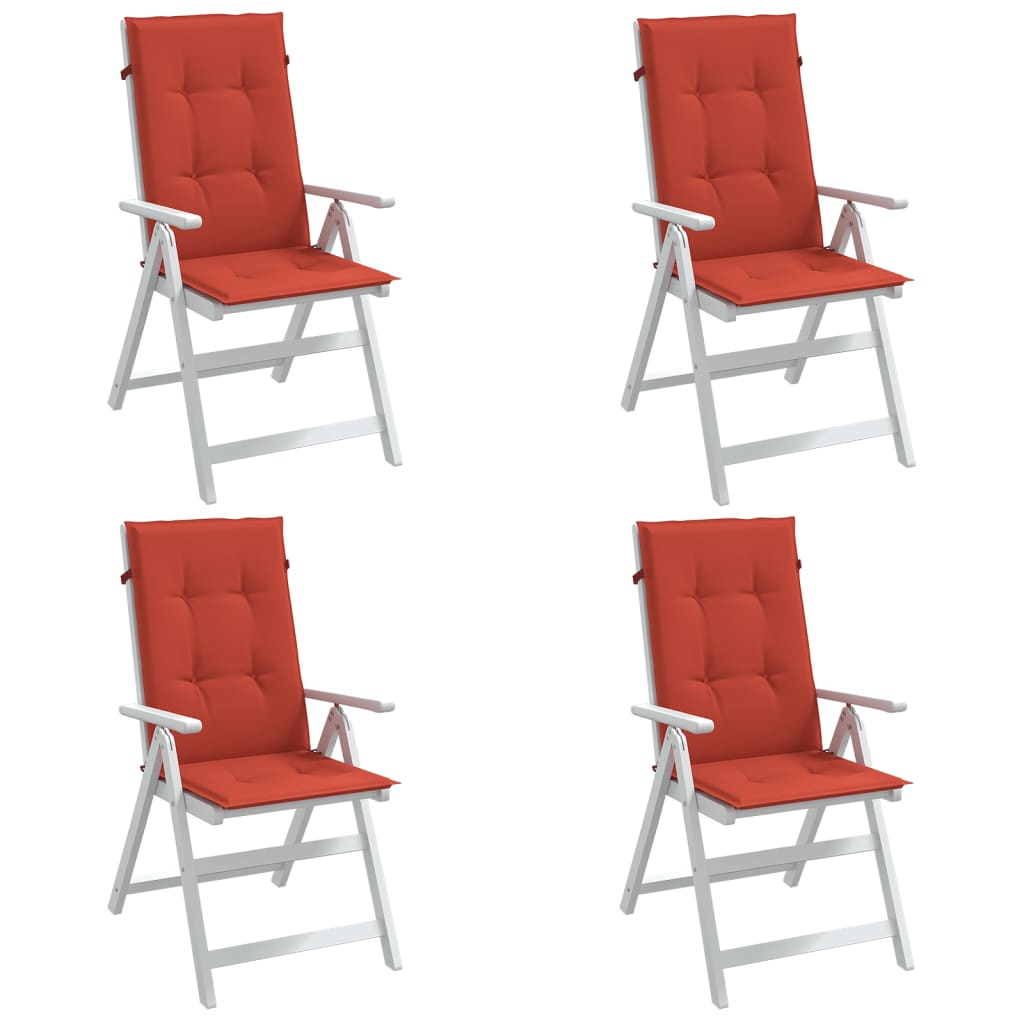 Set Hoge Rug Stoelkussens 4 St Polyester