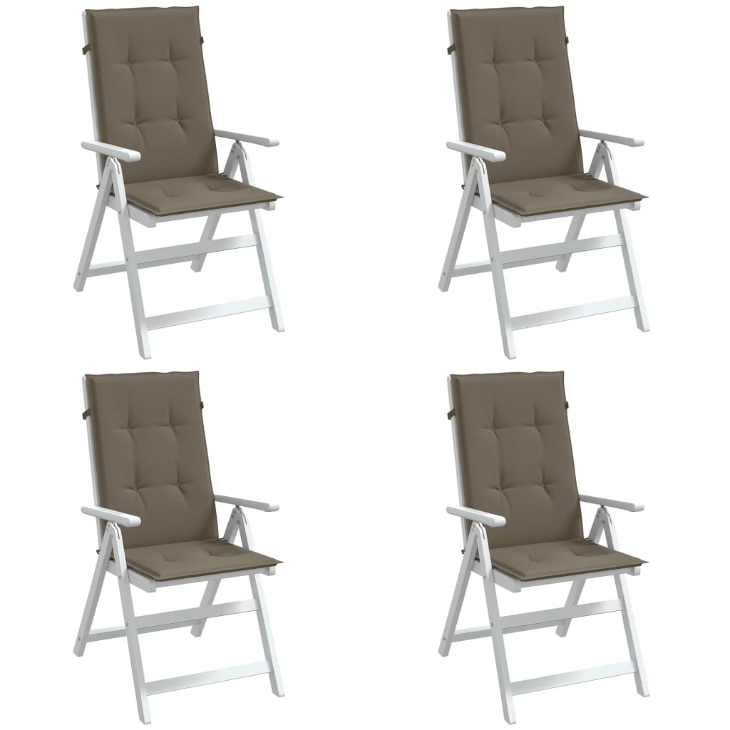 Set Hoge Rug Stoelkussens 4 St Polyester