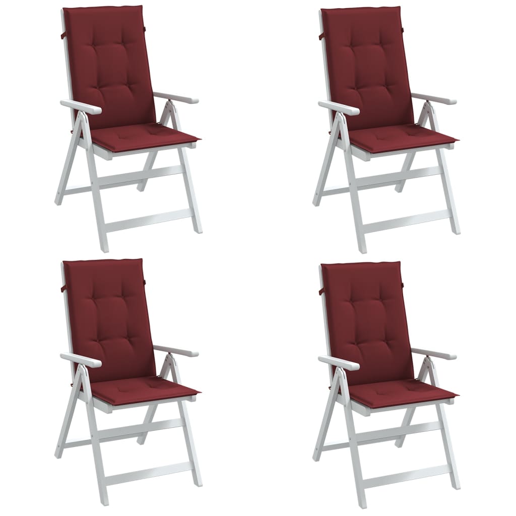 Set Hoge Rug Stoelkussens 4 St Polyester
