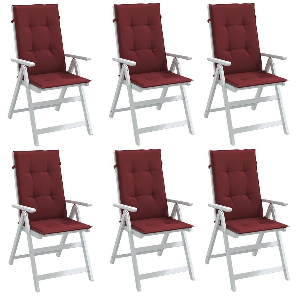 Set Hoge Rug Stoelkussens 4 St Polyester