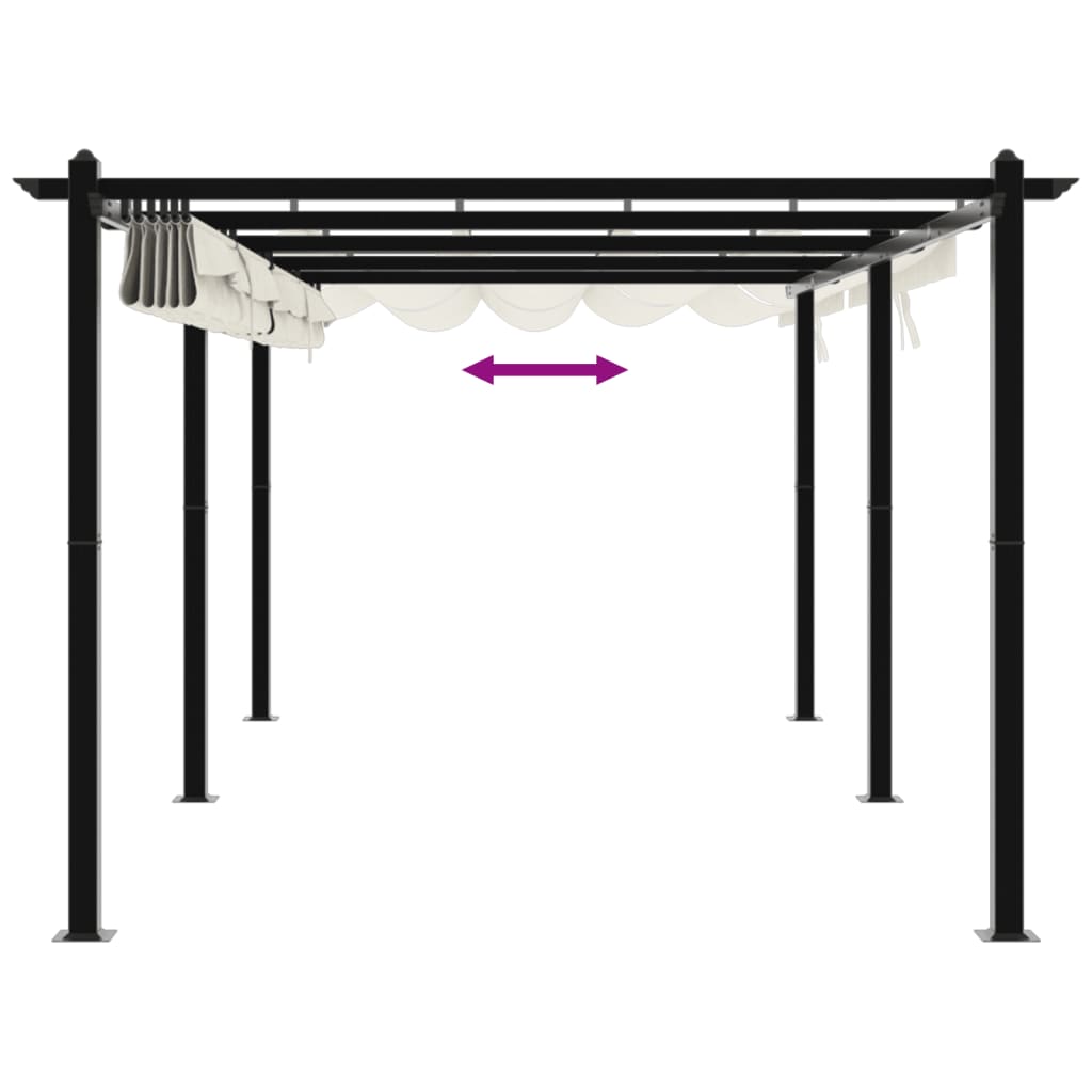 Prieel Met Uittrekbaar Dak 3X6 M Aluminium Kleurig