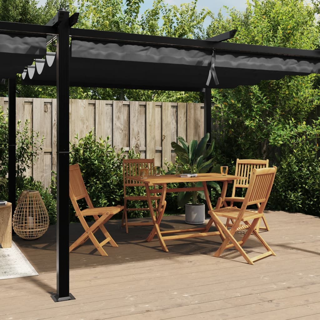 Prieel Met Uittrekbaar Dak 3X6 M Aluminium Kleurig