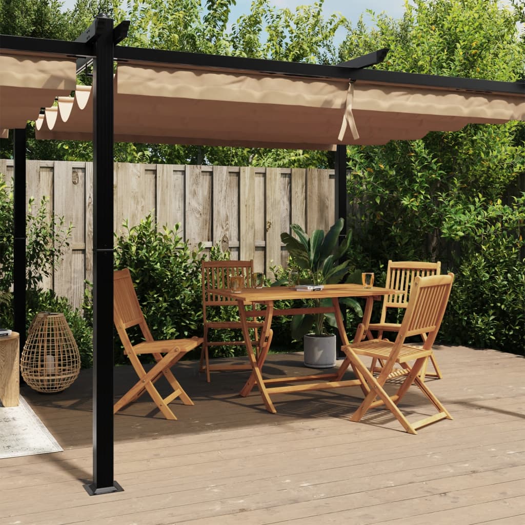 Prieel Met Uittrekbaar Dak 3X6 M Aluminium Kleurig