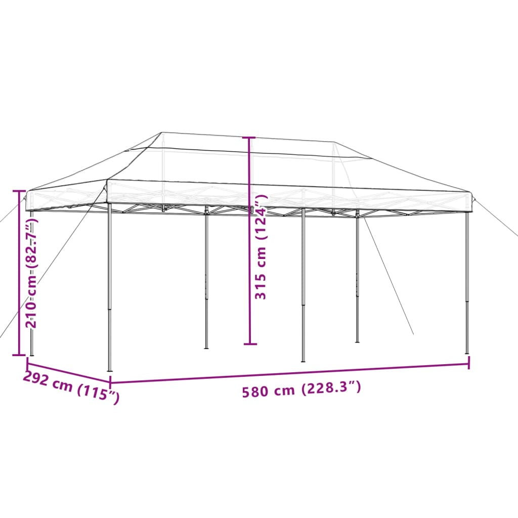 Partytent Bordeaux Met Zwarte Frame Oxford Stof