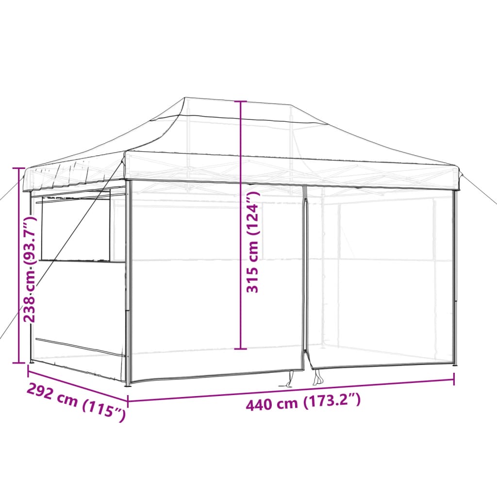 Partytent Inklapbaar Pop-Up Kleurig