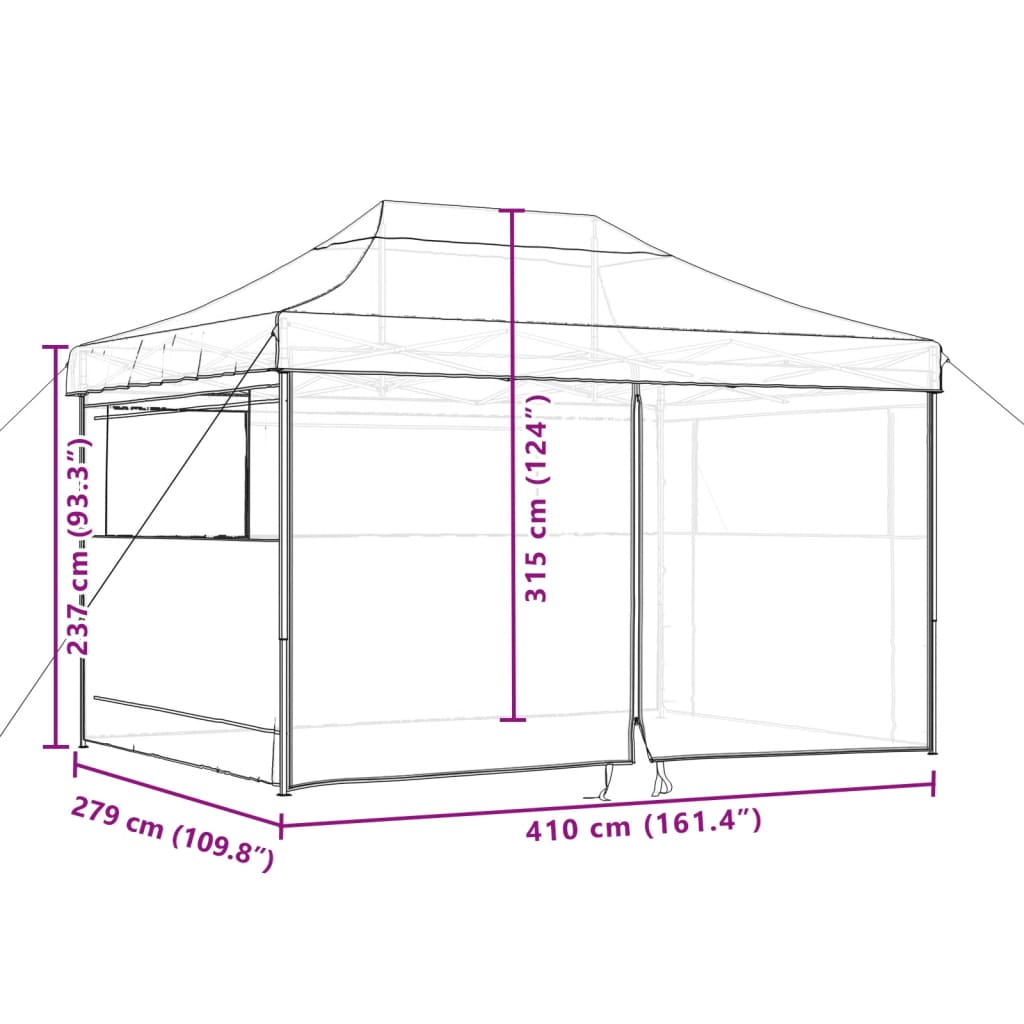Partytent Inklapbaar Pop-Up Kleurig