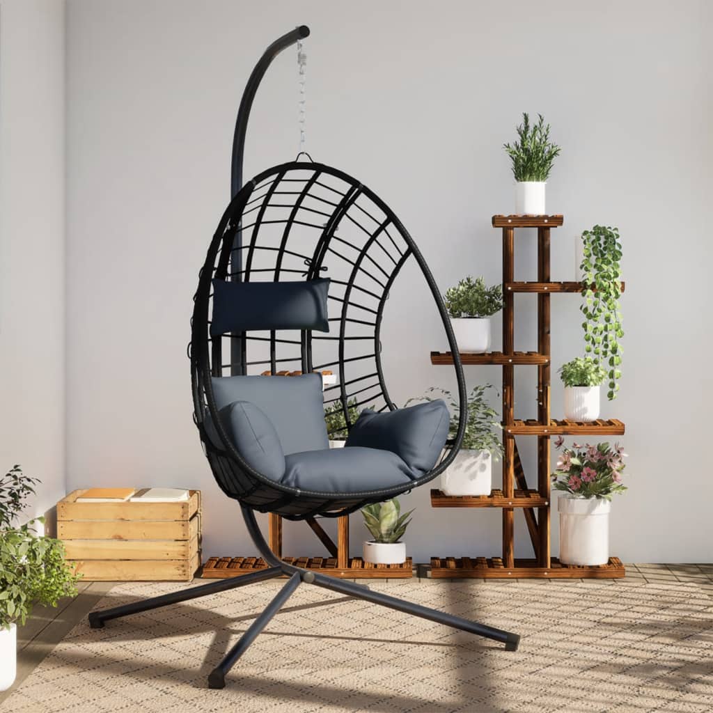 Hangstoel Met Standaard Rattan En Staal