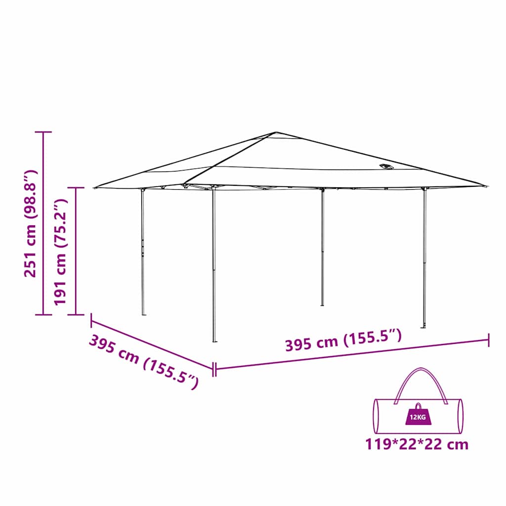 Luifel Tent 395 X 395 X 251 Cm Stof