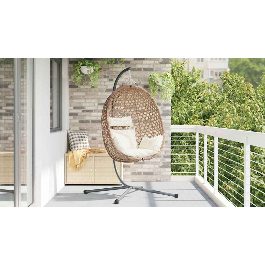 Hangende Ei-Stoel Poly Rattan 104 X 100 X 191 Cm Koffiebruin
