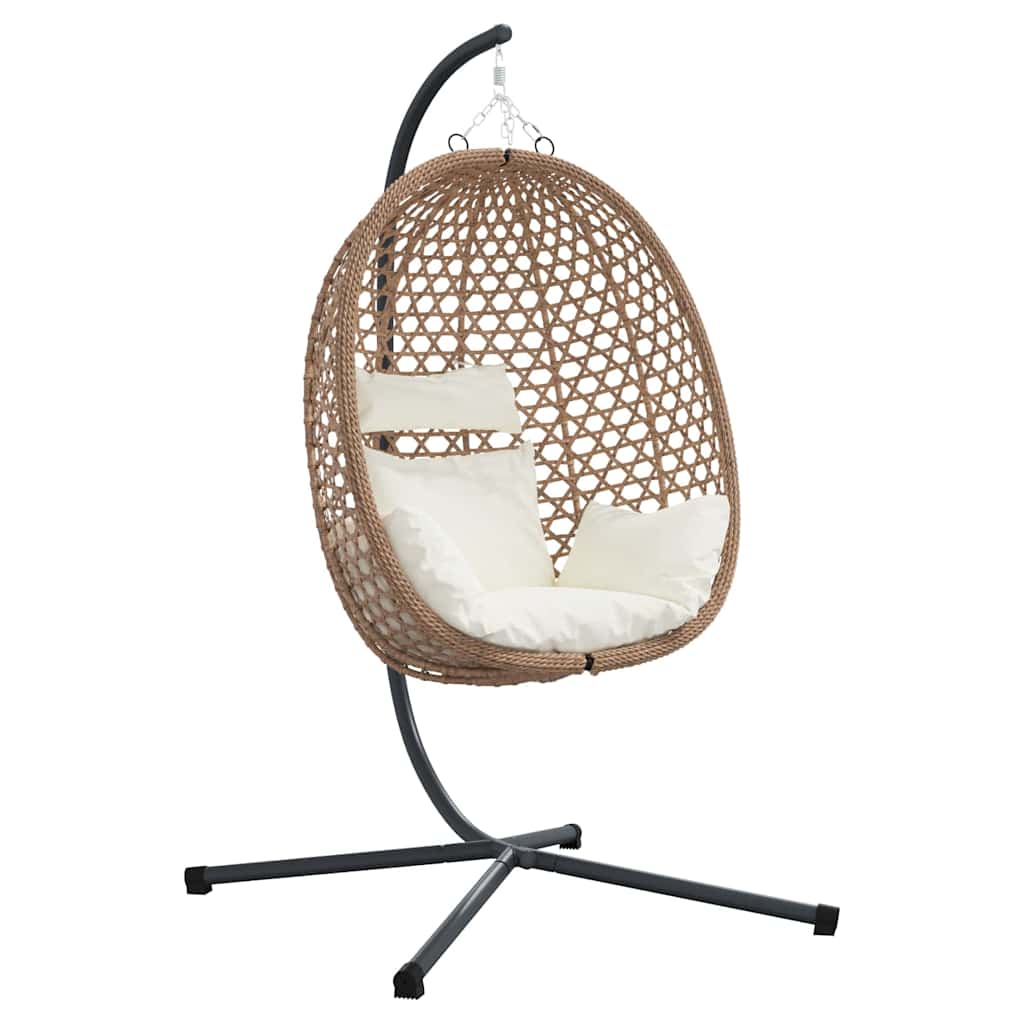 Hangende Ei-Stoel Poly Rattan 104 X 100 X 191 Cm Koffiebruin