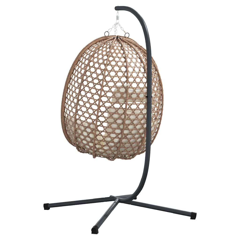 Hangende Ei-Stoel Poly Rattan 104 X 100 X 191 Cm Koffiebruin