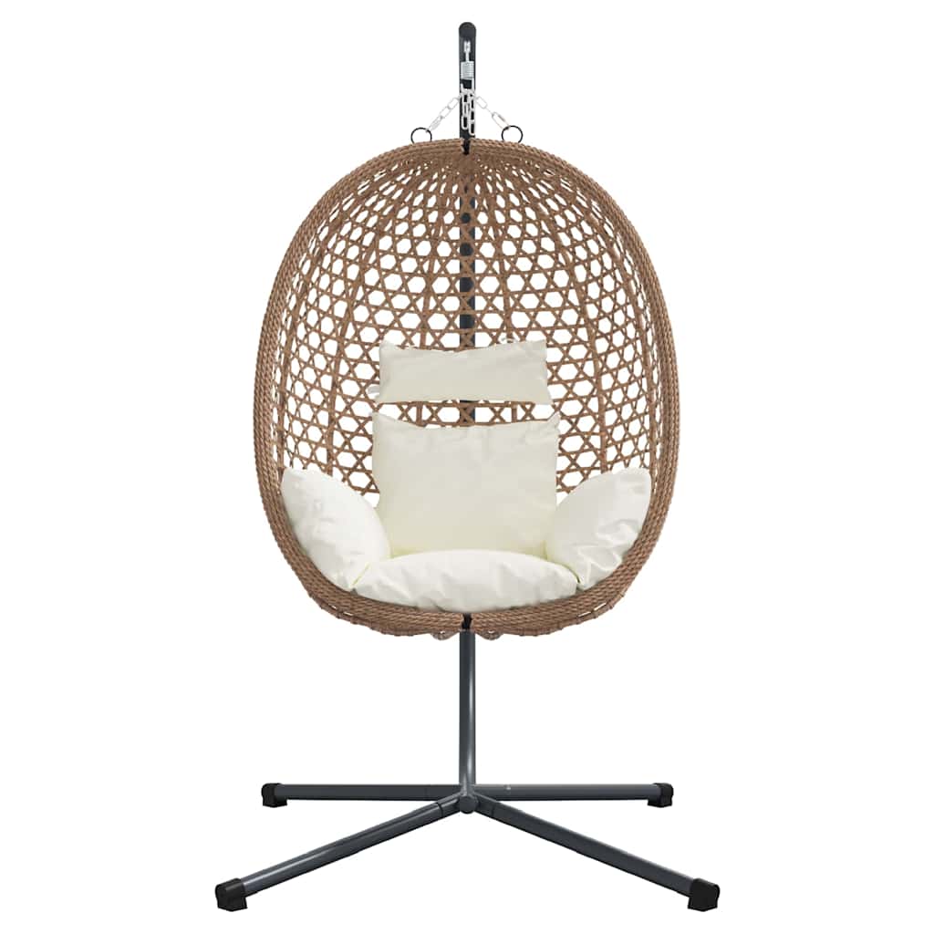 Hangende Ei-Stoel Poly Rattan 104 X 100 X 191 Cm Koffiebruin