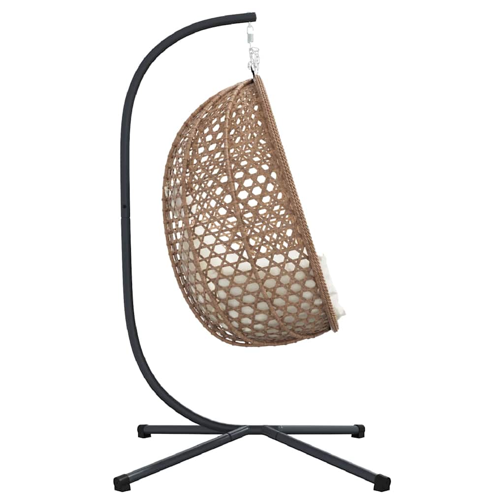 Hangende Ei-Stoel Poly Rattan 104 X 100 X 191 Cm Koffiebruin