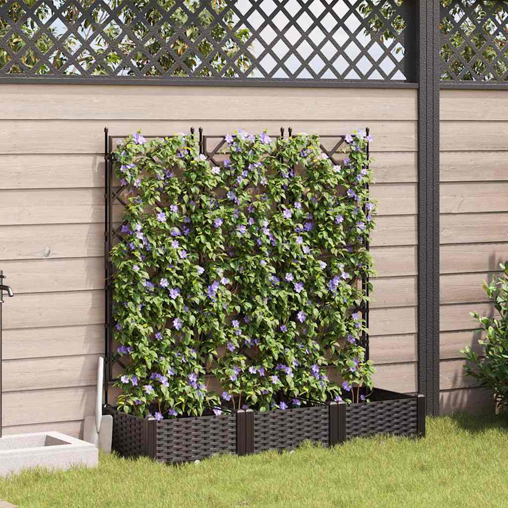 Tuinsteker Met Schutting En Wielen 3 St 120 X 40 X 149 Cm