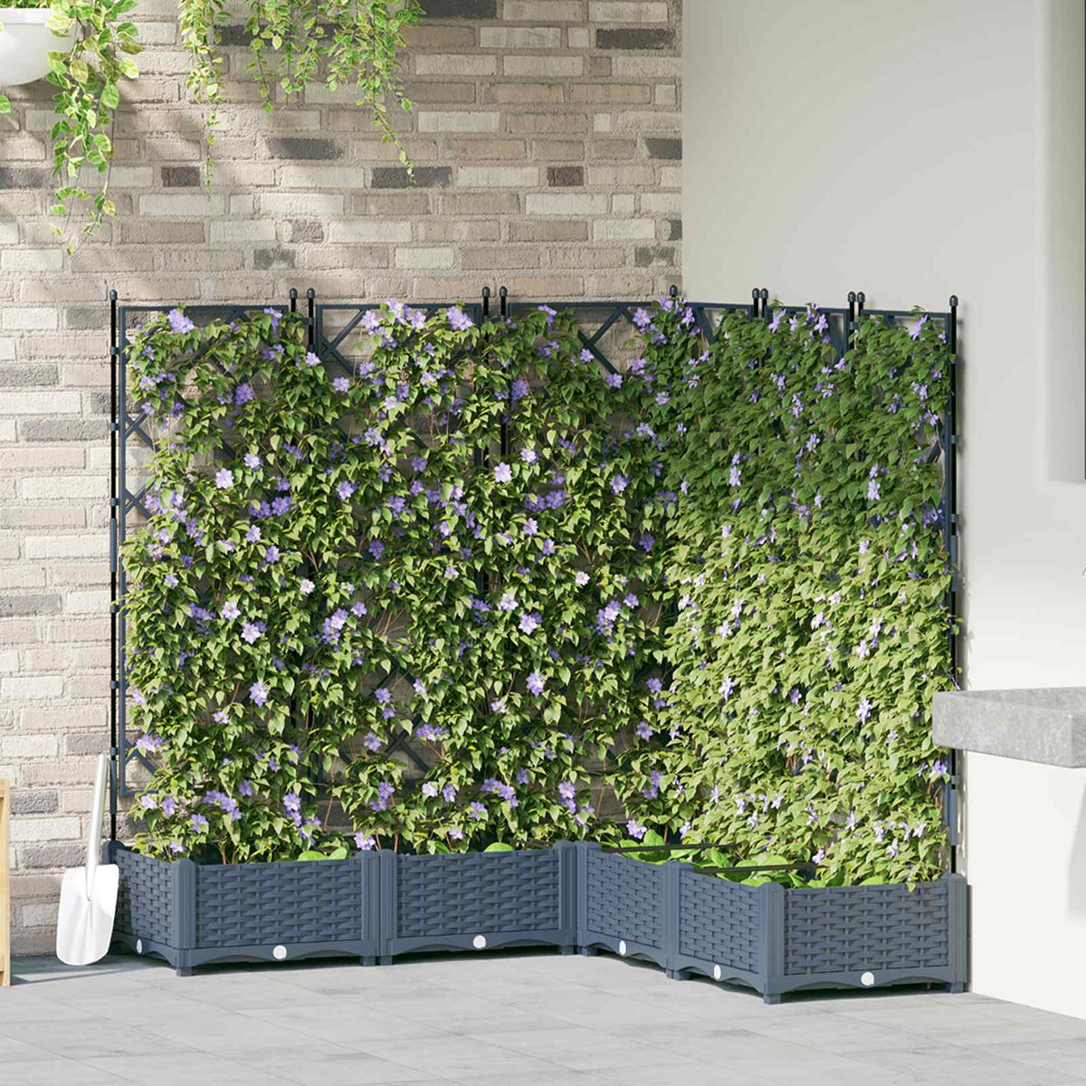 Tuinsteker Met Schutting En Wielen 3 St 120 X 40 X 149 Cm