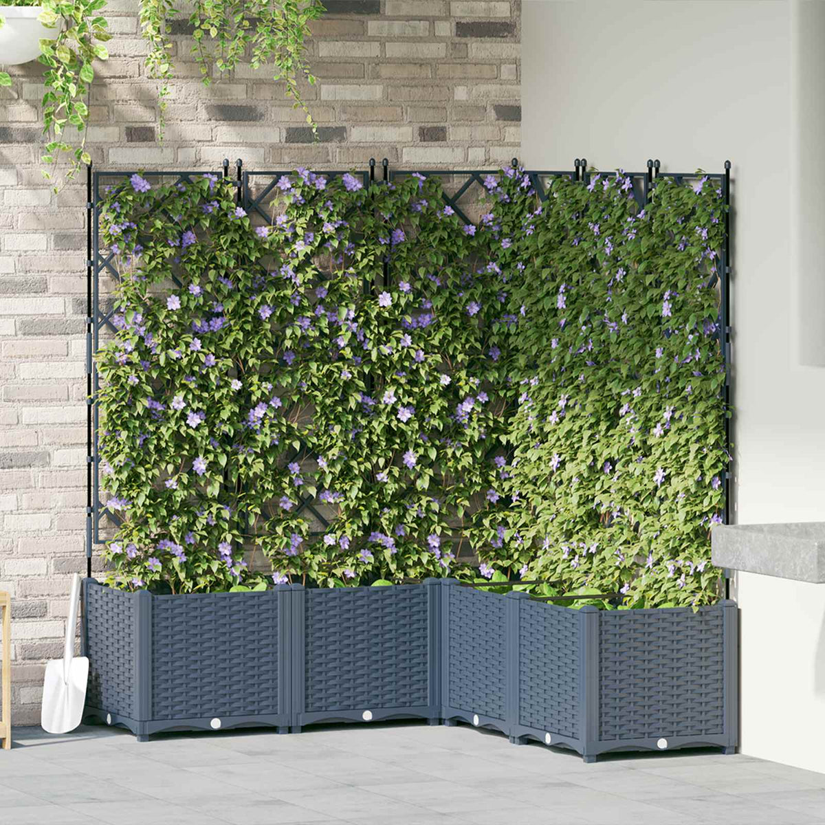 Tuinsteker Met Schutting En Wielen 3 St 120 X 40 X 149 Cm