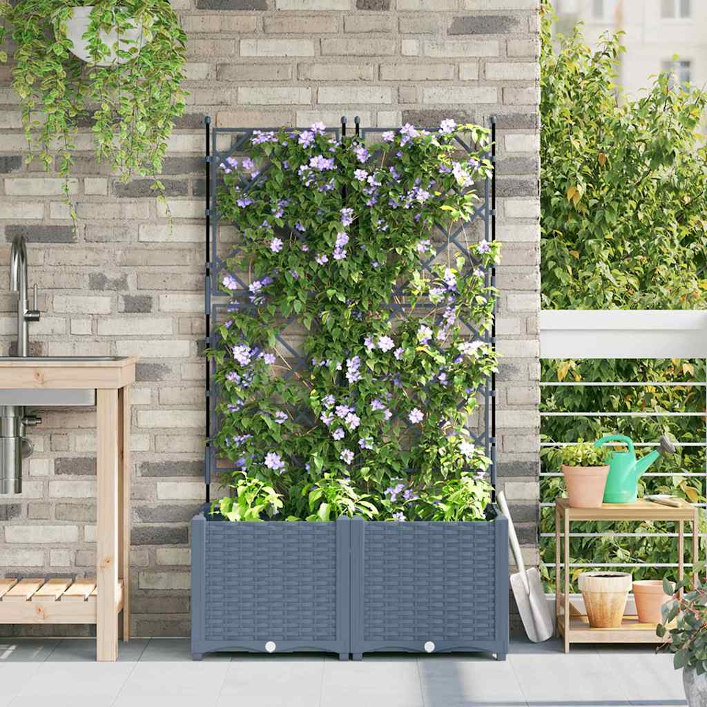 Tuinsteker Met Schutting En Wielen 3 St 120 X 40 X 149 Cm