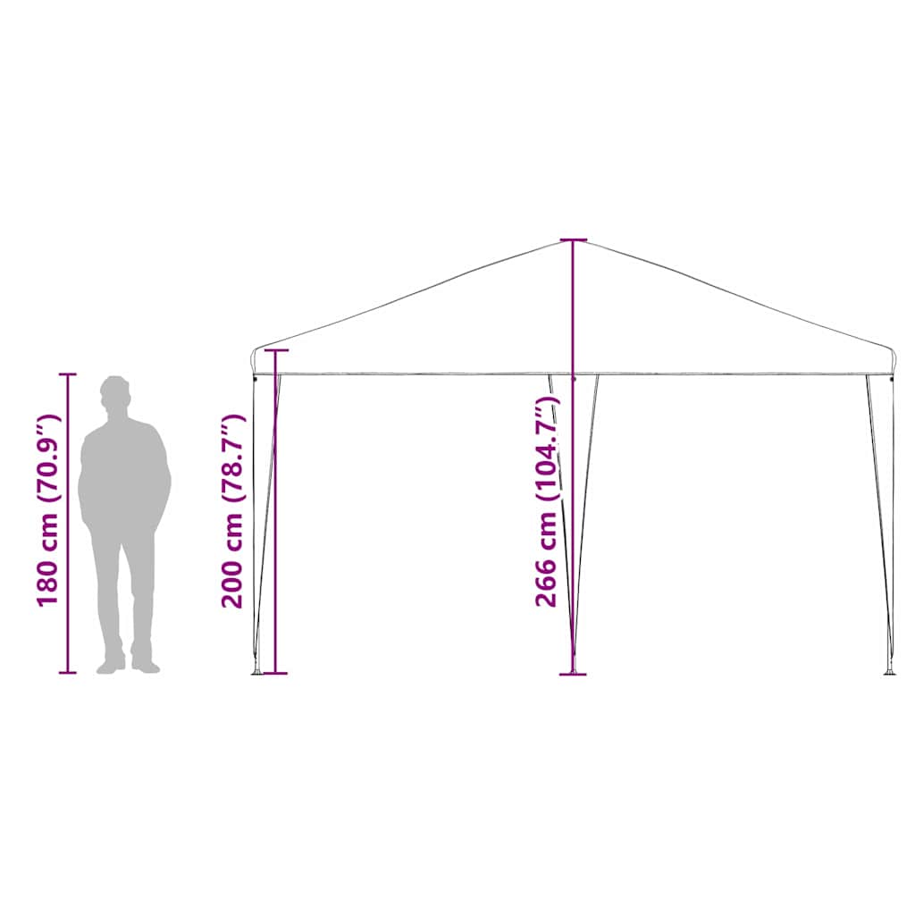 Partytent 400 X 400 X 266 Cm Polyethyleen En Staal
