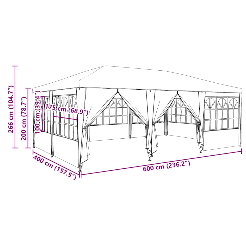 Partytent 600 X 400 X 266 Cm Groen Polyetheen