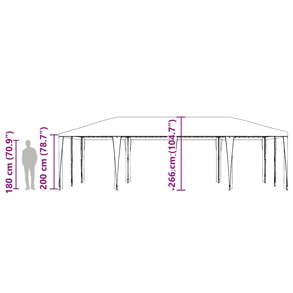 Partytent Blauw 800 X 400 X 266 Cm Polyethyleen En Staal