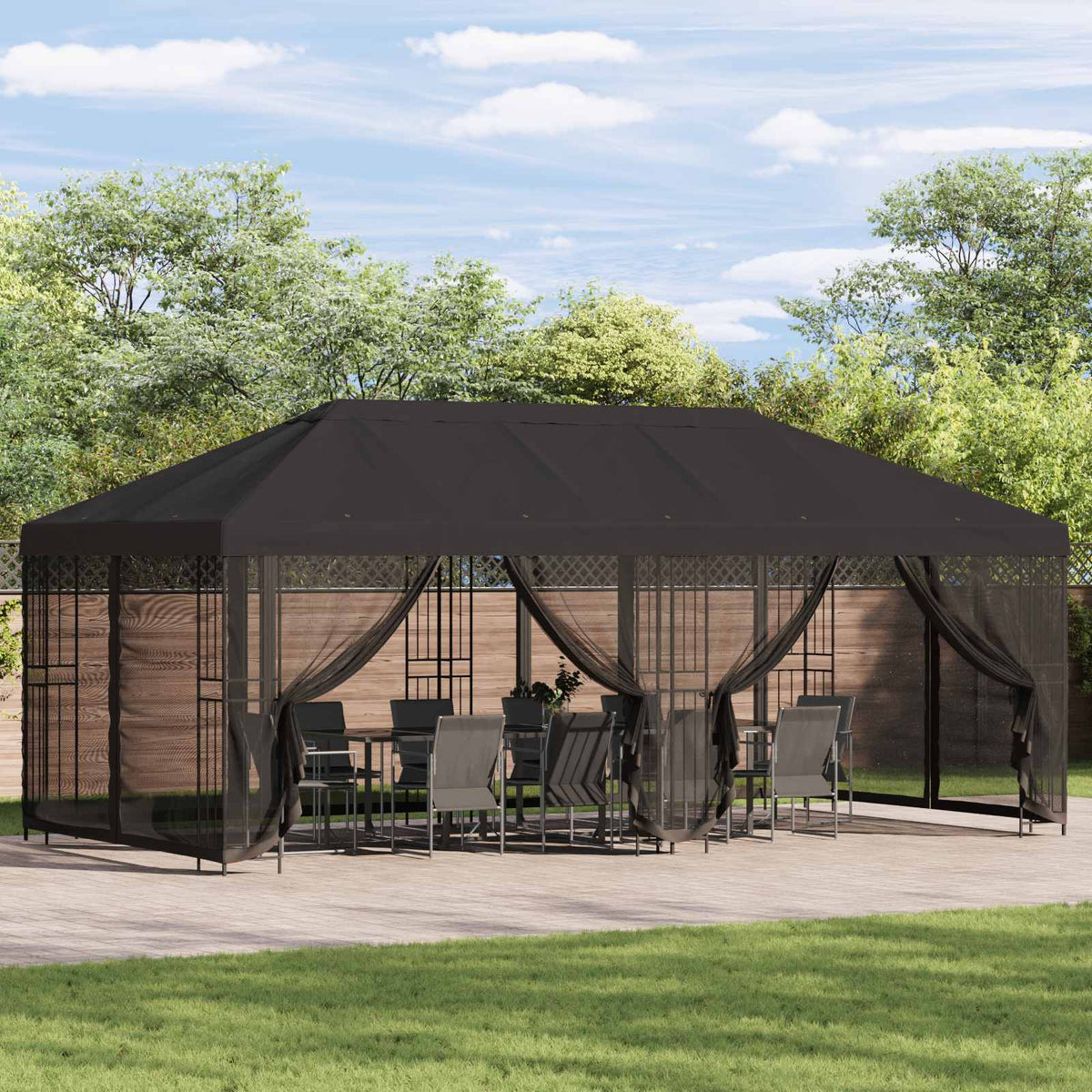 Tuinpaviljoen 6 X 3 M Polyester En Staal 190 Gsm