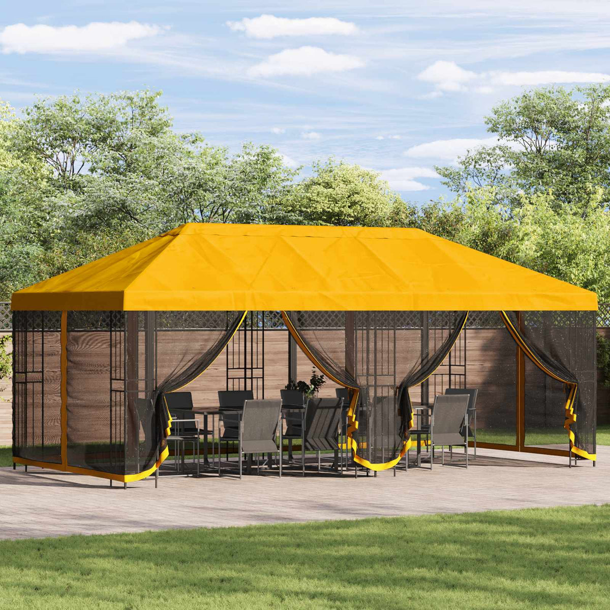 Tuinpaviljoen 6 X 3 M Polyester En Staal 190 Gsm
