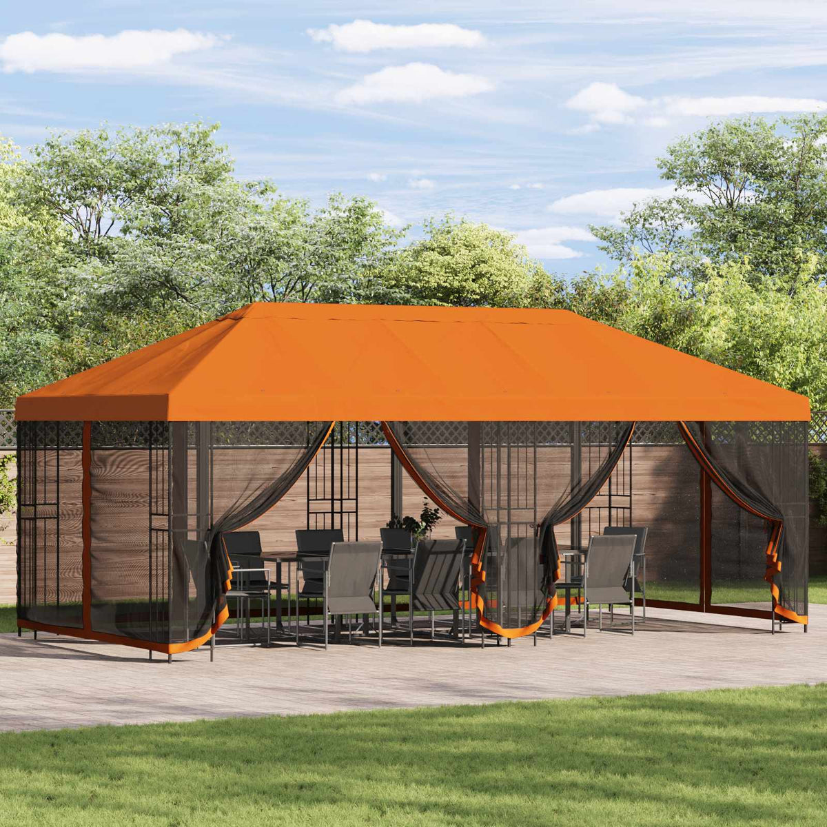Tuinpaviljoen 6 X 3 M Polyester En Staal 190 Gsm