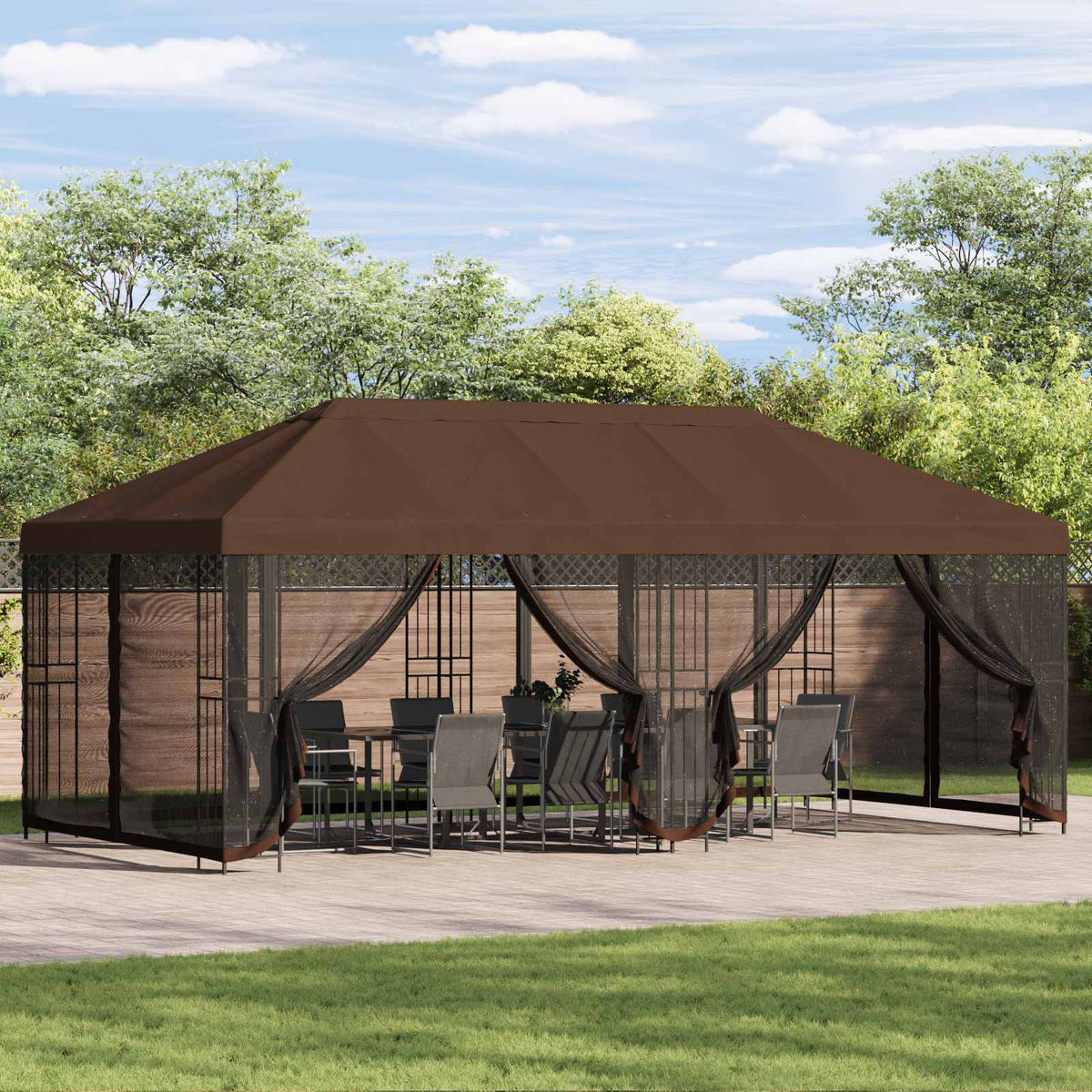 Tuinpaviljoen 6 X 3 M Polyester En Staal 190 Gsm