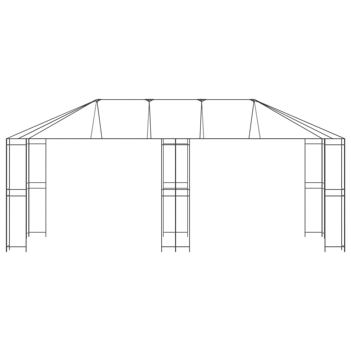 Tuinhuisframe Zonder Tentdoek 6 X 3 M Zwart Staal