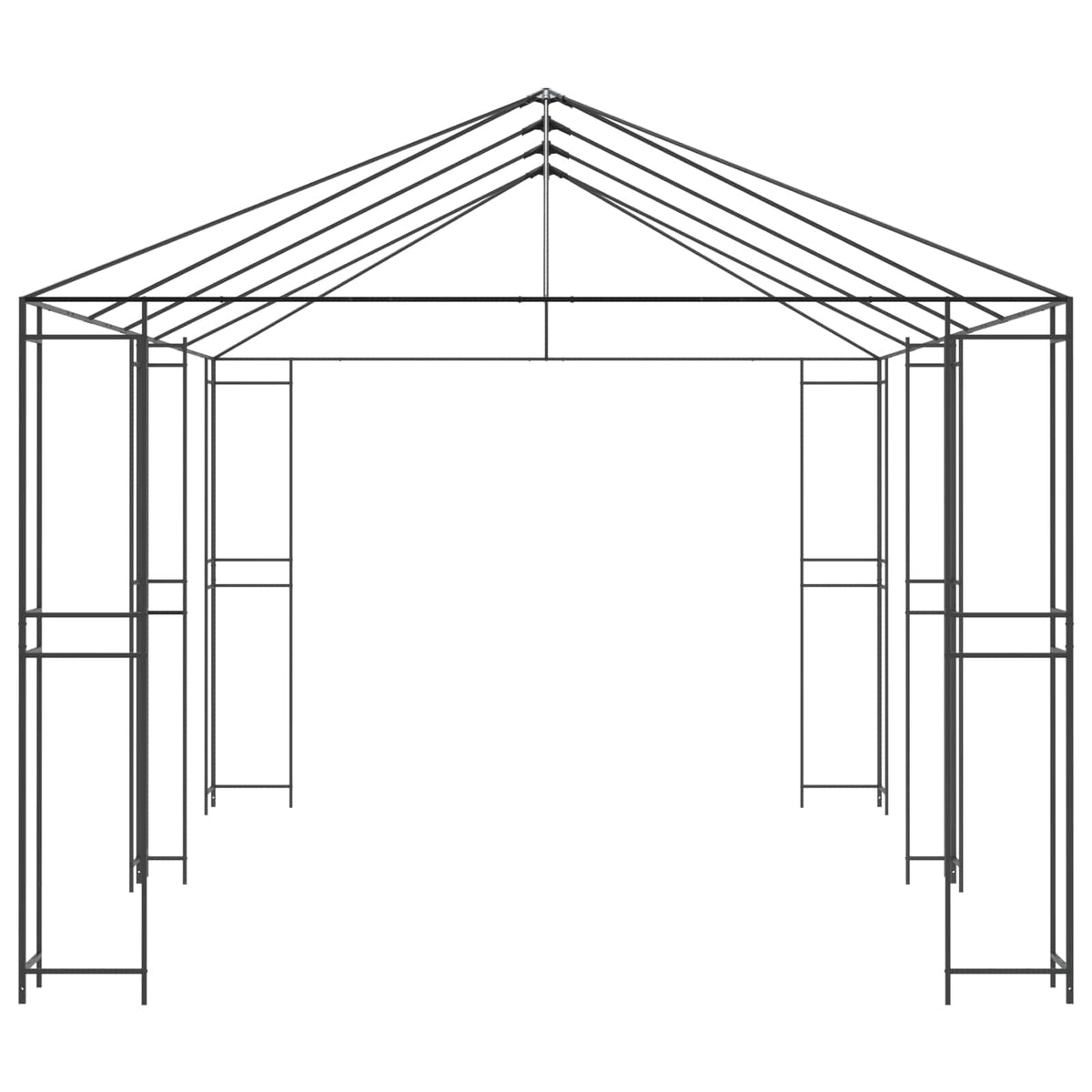 Tuinhuisframe Zonder Tentdoek 6 X 3 M Zwart Staal