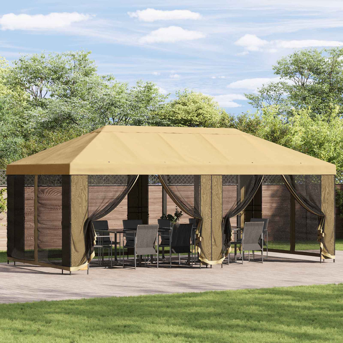 Tuinpaviljoen 6 X 3 M Polyester En Staal 190 Gsm