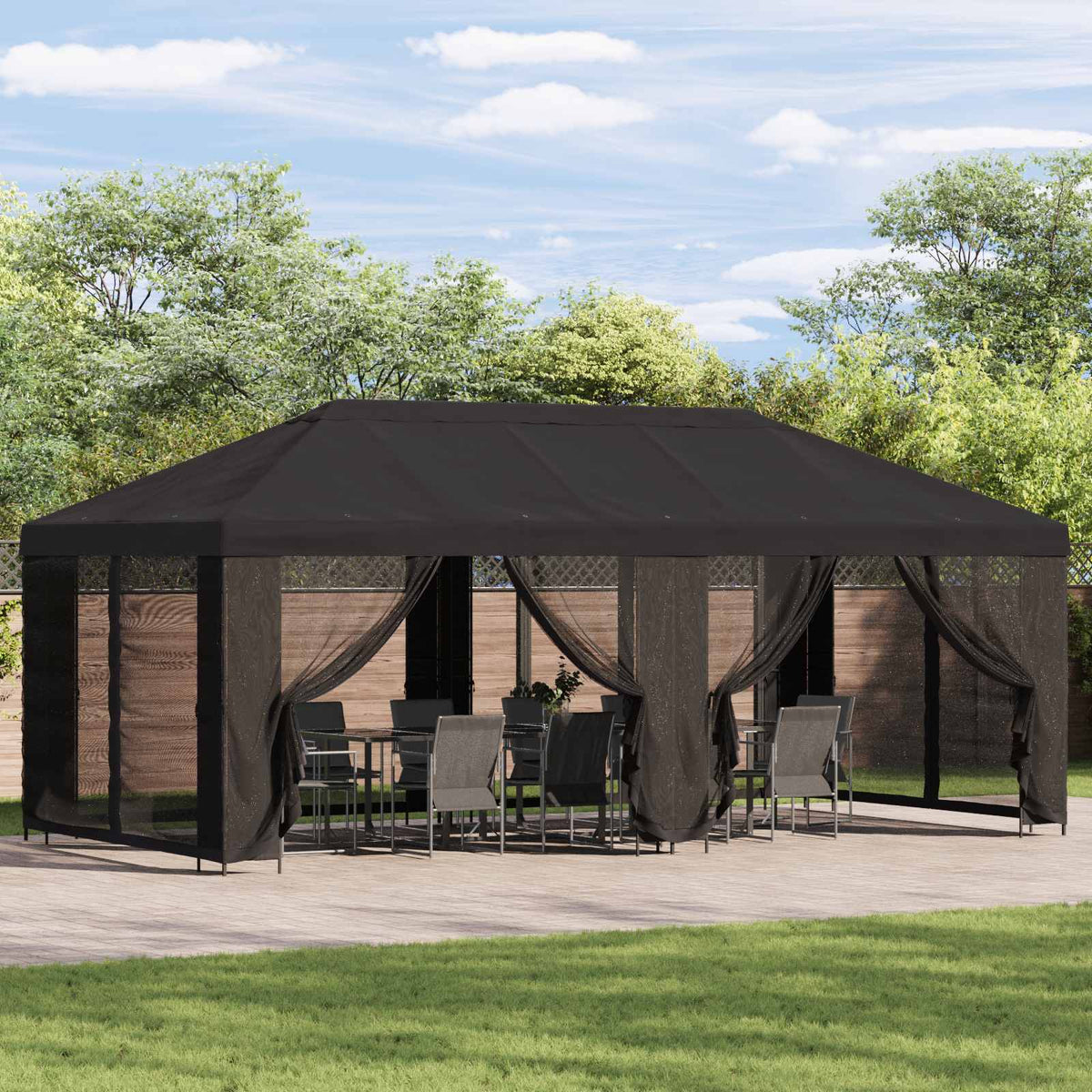 Tuinpaviljoen 6 X 3 M Polyester En Staal 190 Gsm