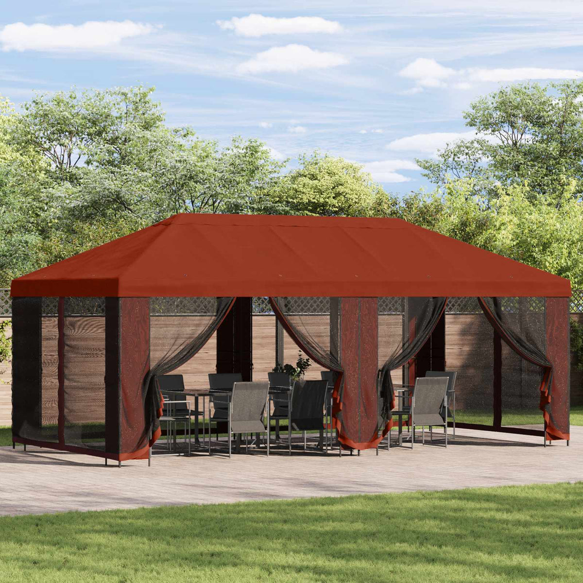 Tuinpaviljoen 6 X 3 M Polyester En Staal 190 Gsm
