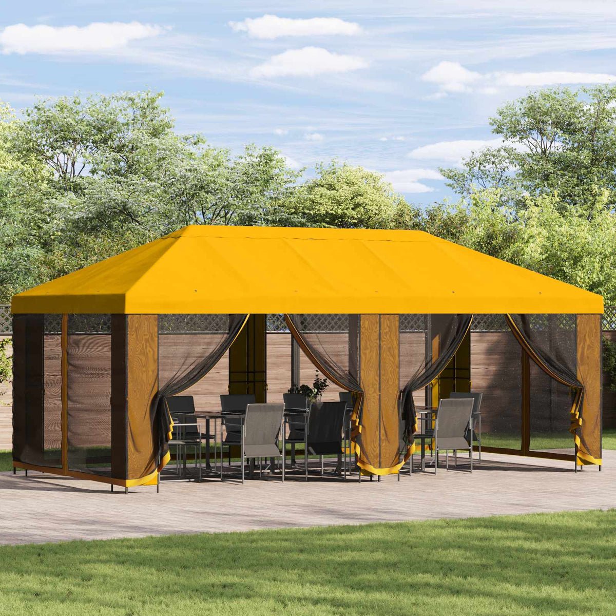 Tuinpaviljoen 6 X 3 M Polyester En Staal 190 Gsm