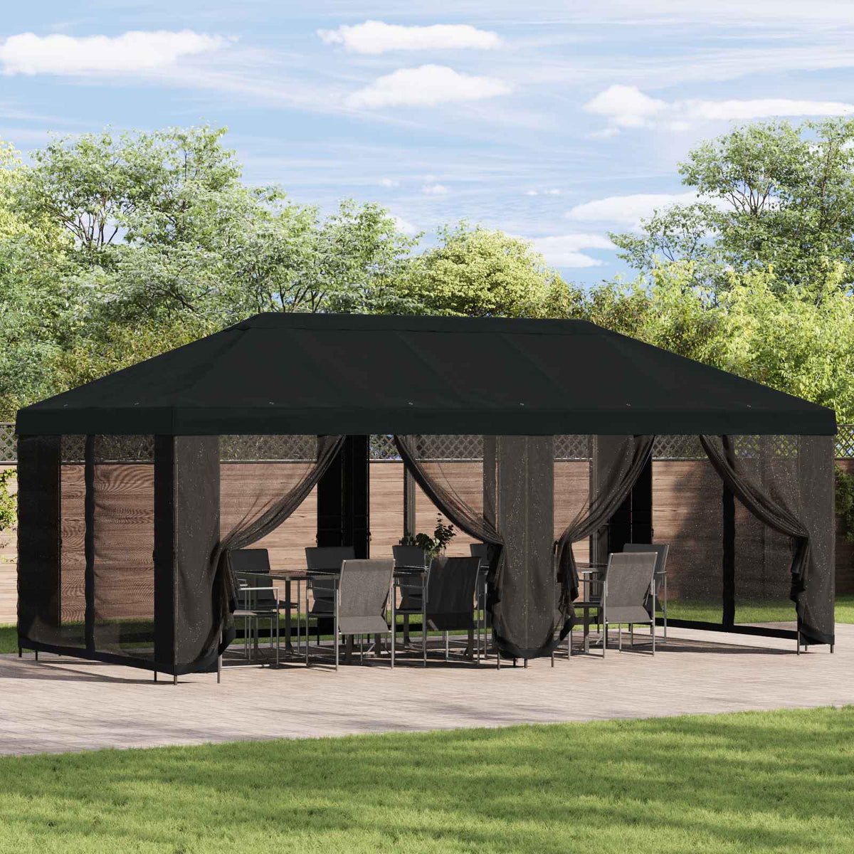 Tuinpaviljoen 6 X 3 M Polyester En Staal 190 Gsm