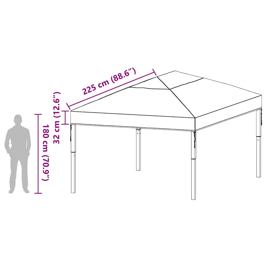 Gazebo Hoes Vervanging 400 X 300 X 32 Cm Transparant Pvc