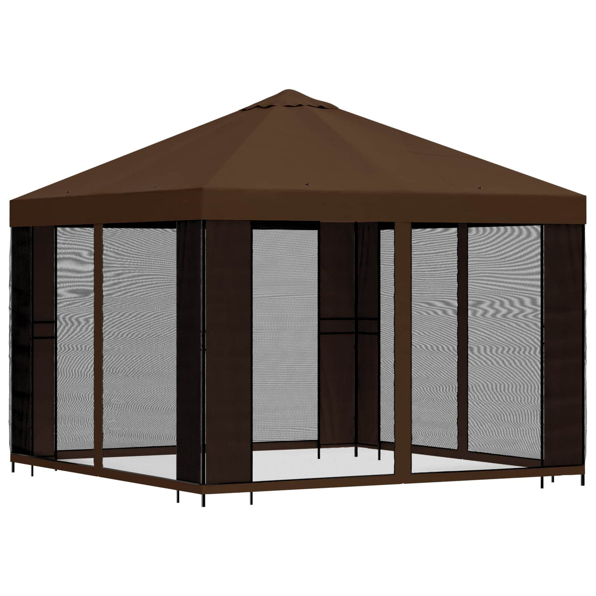Tuin Gazebo Met Zijwanden 3 X 3 M Polyester En Staal