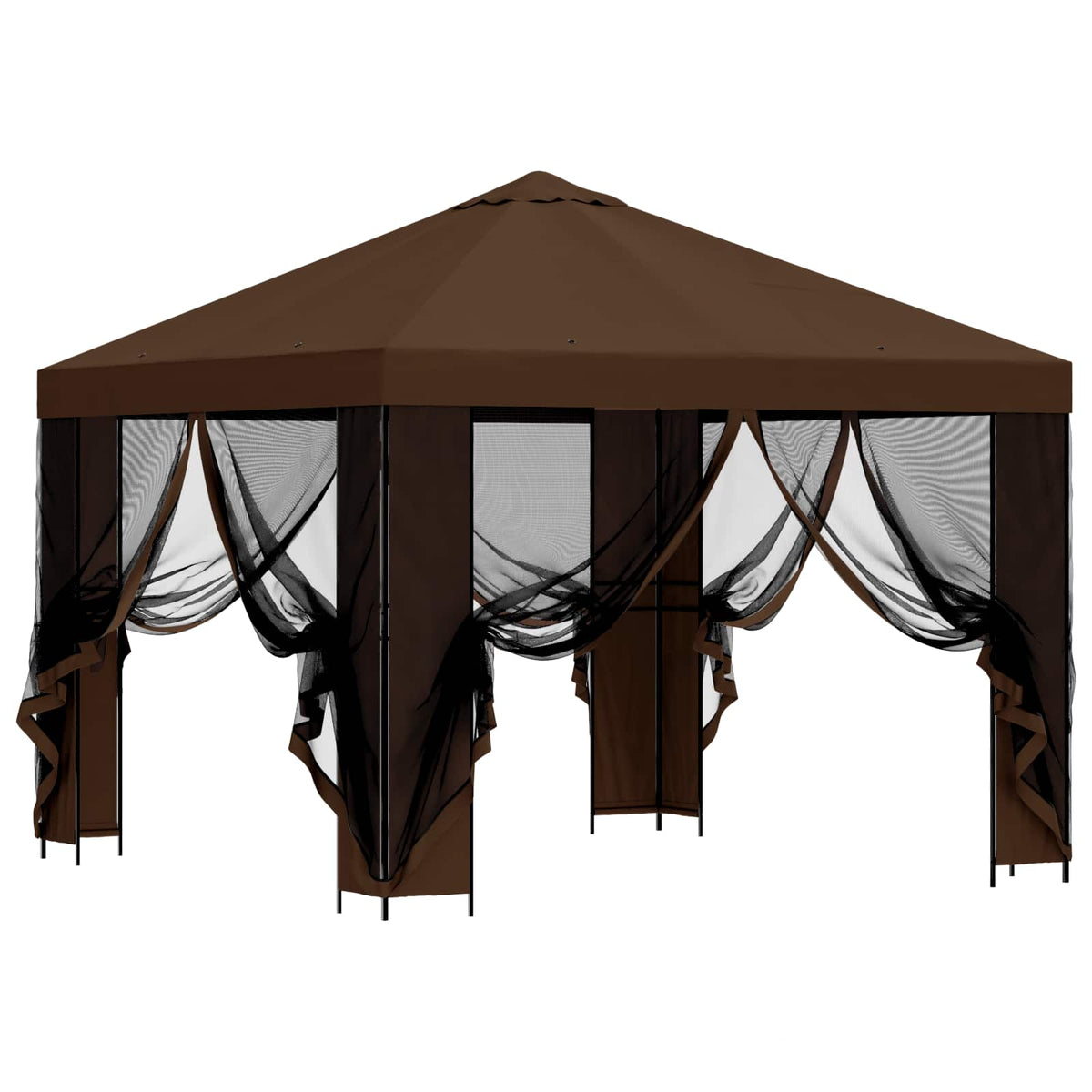 Tuin Gazebo Met Zijwanden 3 X 3 M Polyester En Staal