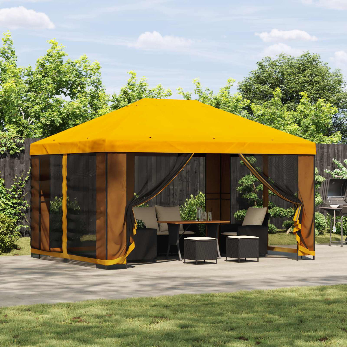 Paviljoen Met Zijwanden 4 × 3 M Polyester En Staal