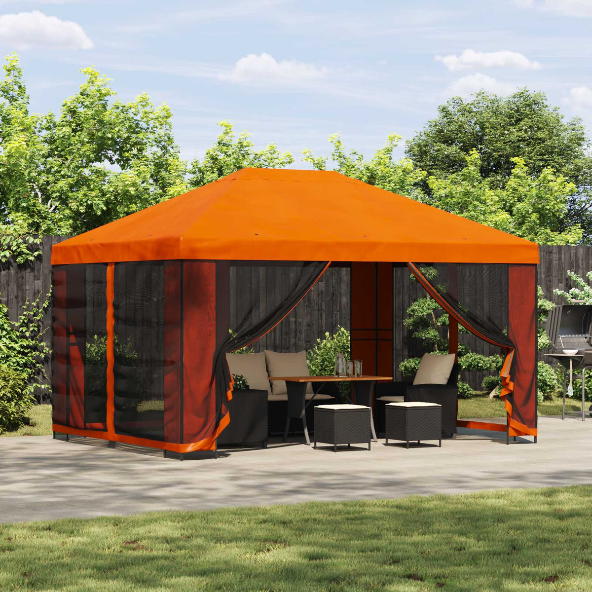 Paviljoen Met Zijwanden 4 × 3 M Polyester En Staal