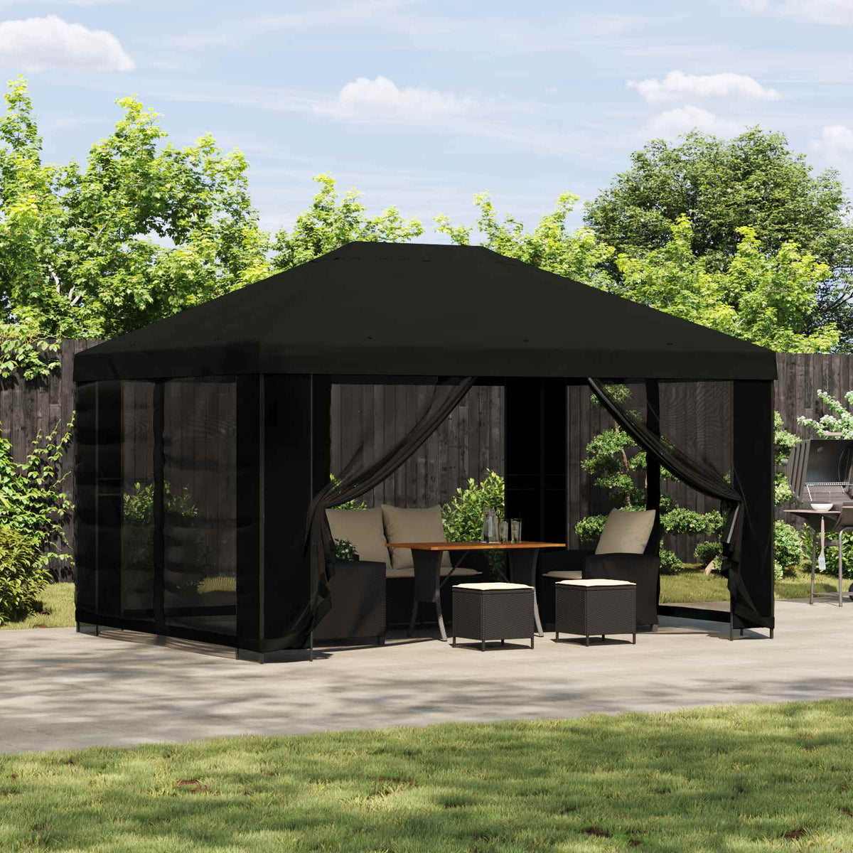 Paviljoen Met Zijwanden 4 × 3 M Polyester En Staal