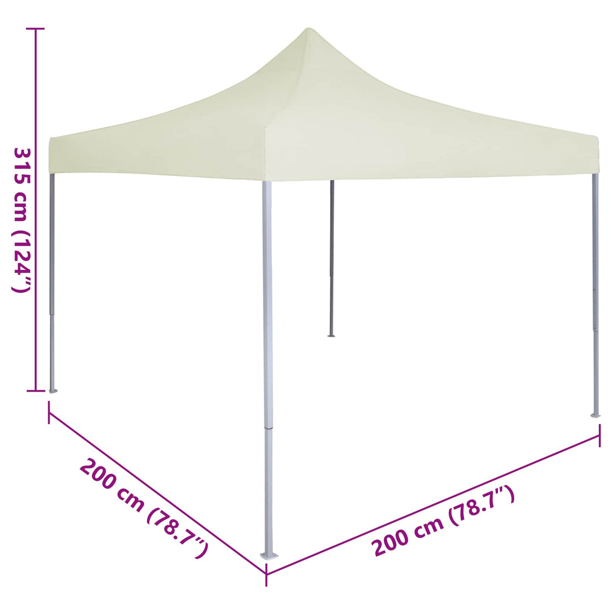 Partytent 200 X 200 X 315 Cm Oxford Stof