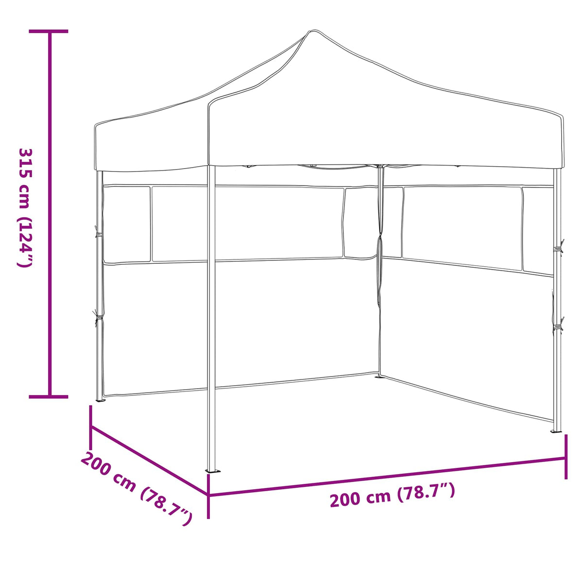 Partytent 200 X 200 X 315 Cm Oxford Stof