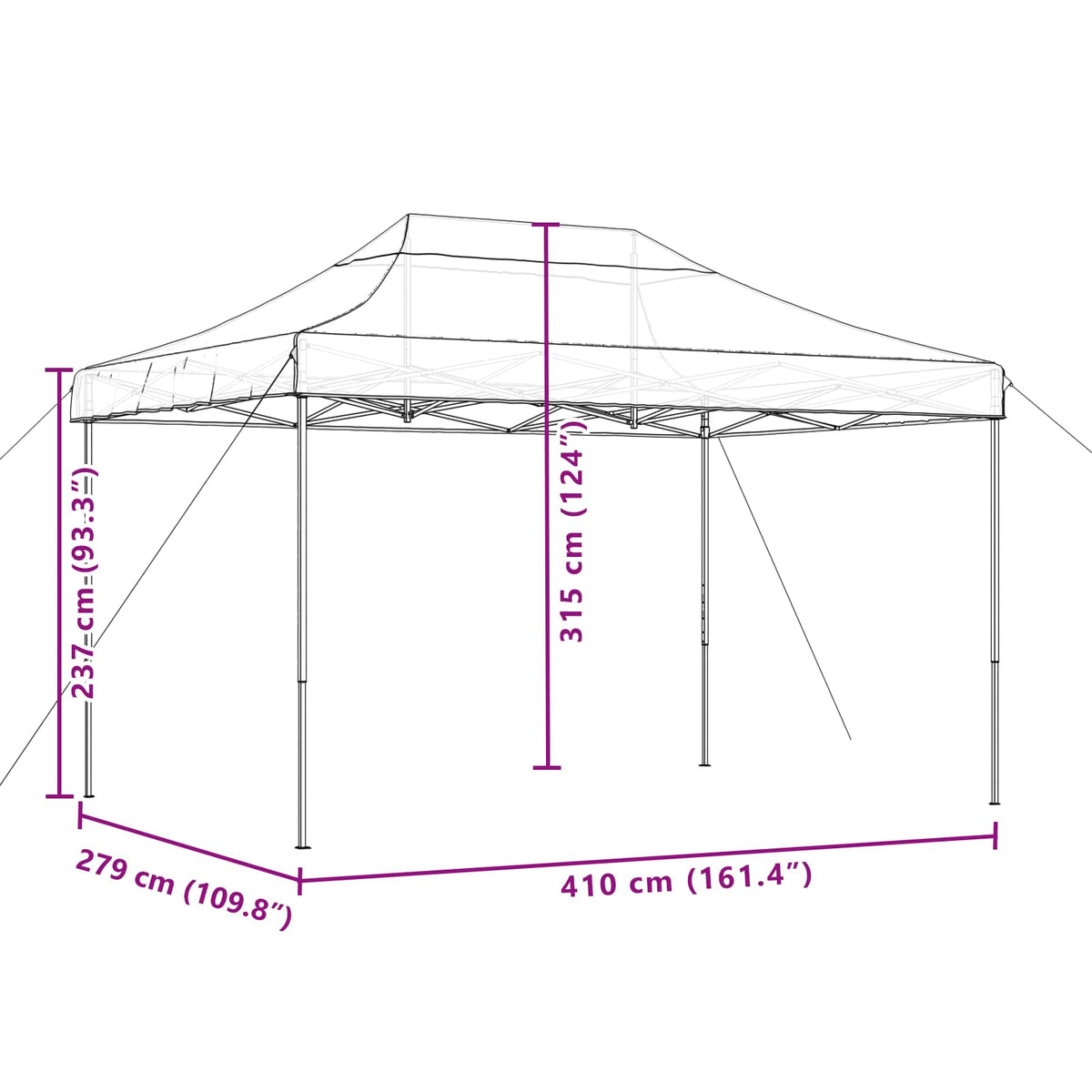 Partytent 279 X 410 X 315 Cm Oxford Stof