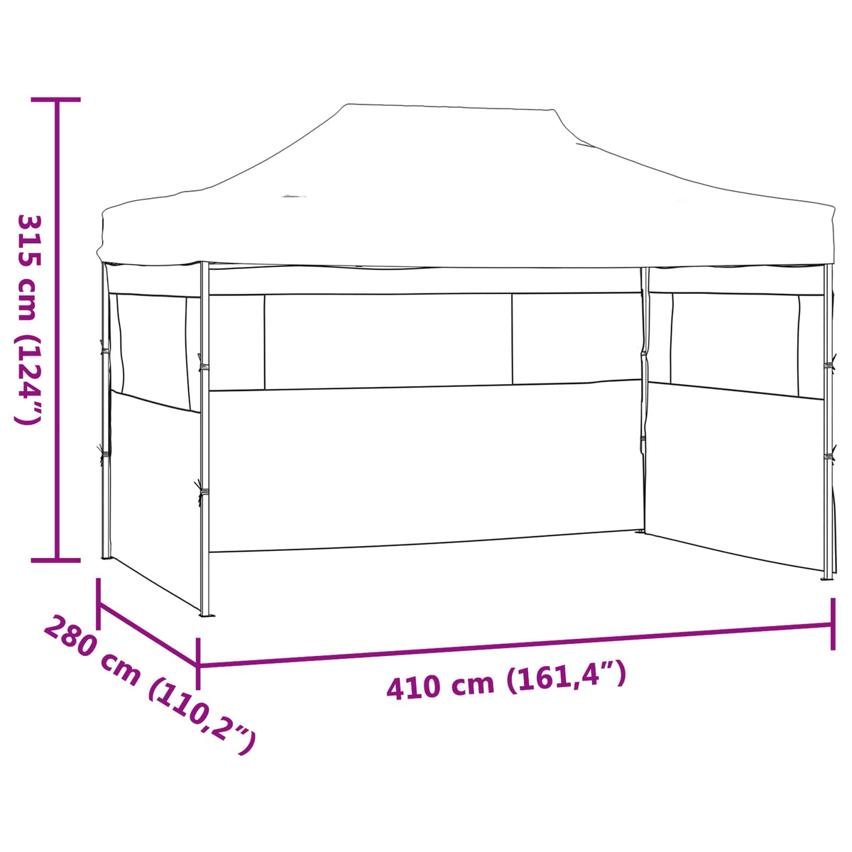 Partytent 280 X 410 X 315 Cm Oxford Stof