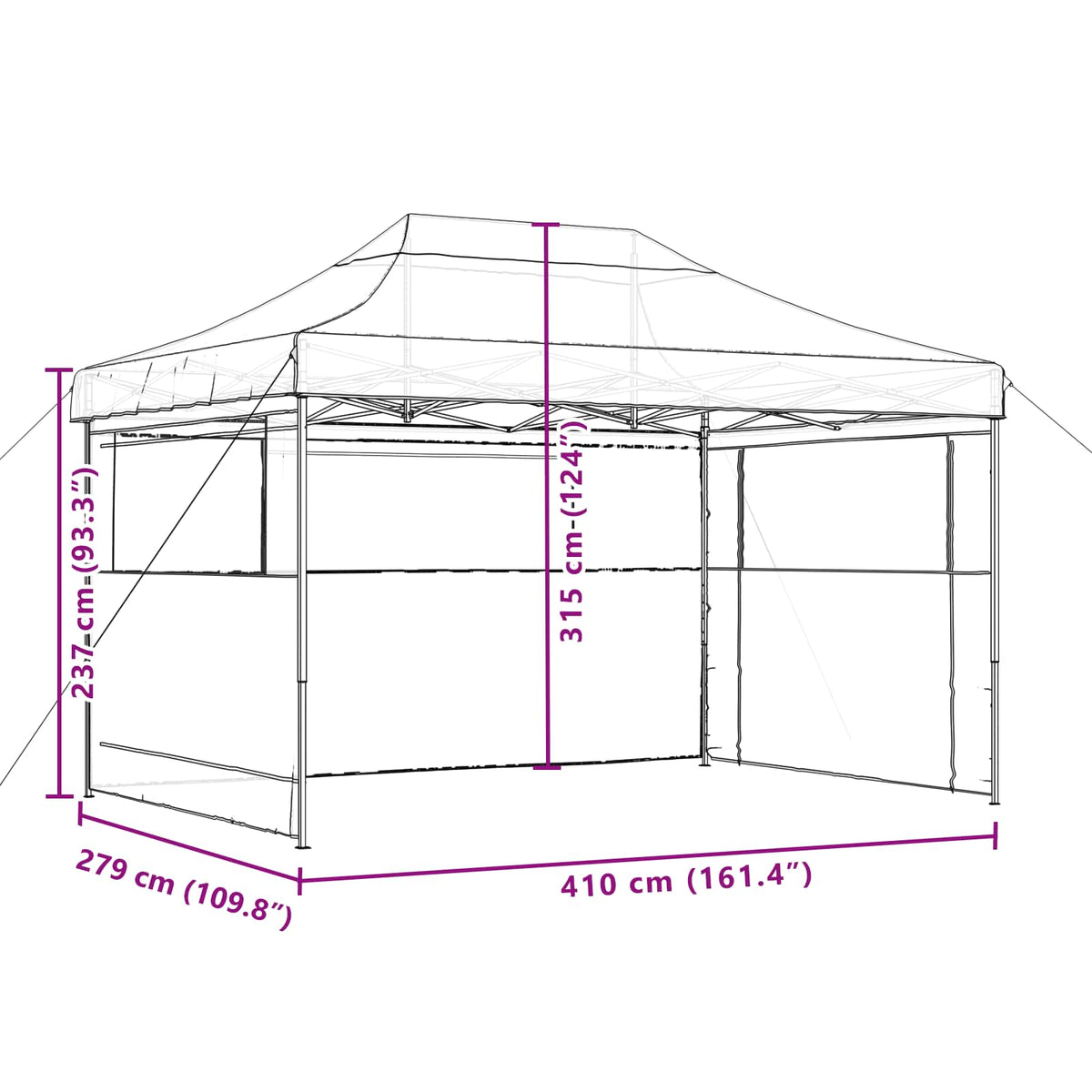 Partytent 279 X 410 X 315 Cm Oxford Stof