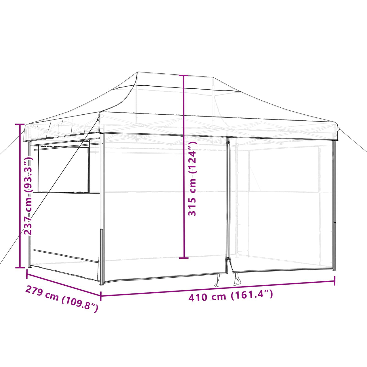Partytent 279 X 410 X 315 Cm Oxford Stof