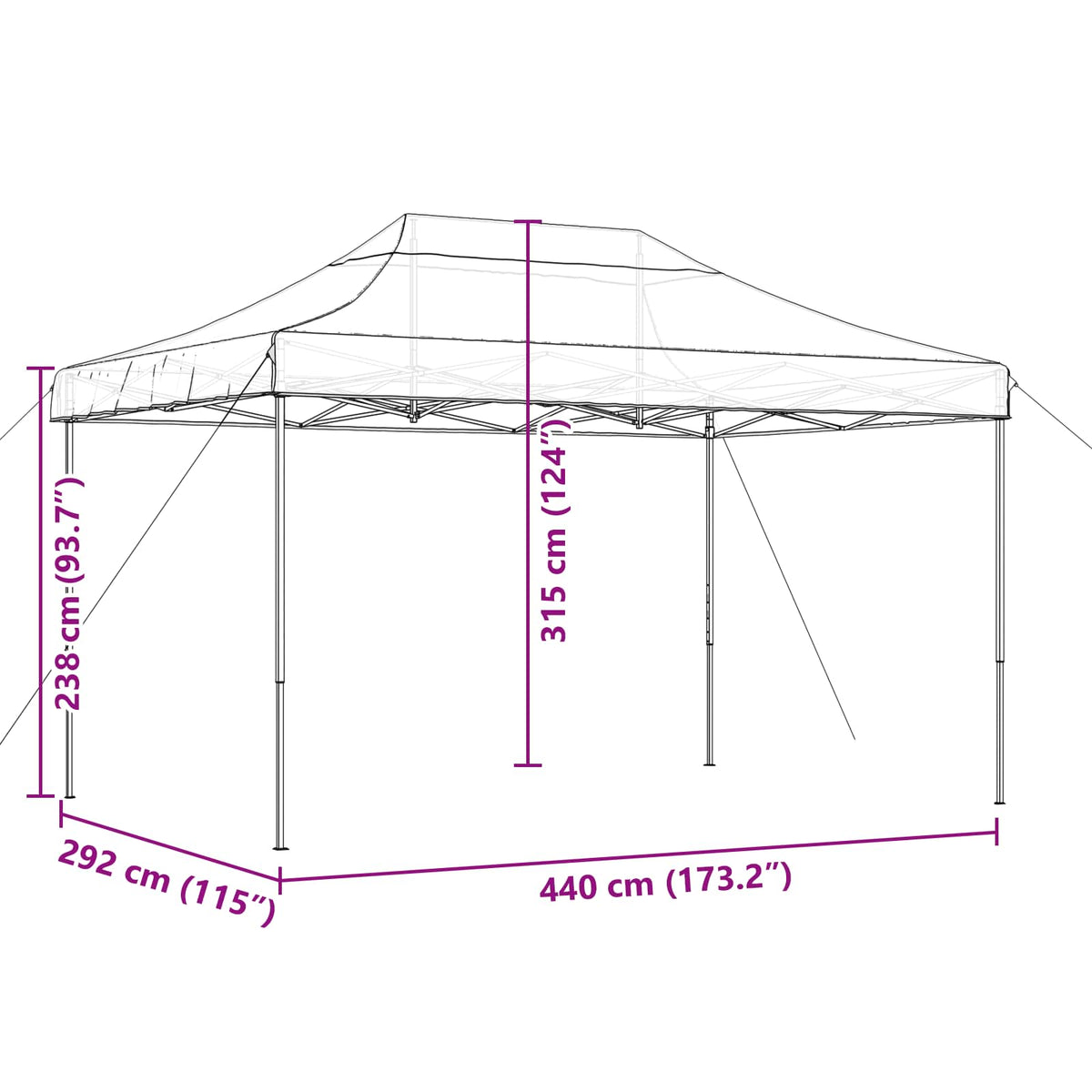 Partytent 292 X 440 X 315 Cm Oxford Stof