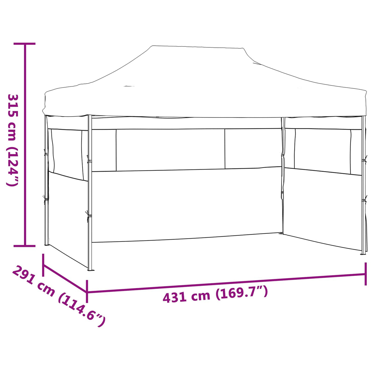 Partytent 291 X 431 X 315 Cm Oxford Stof