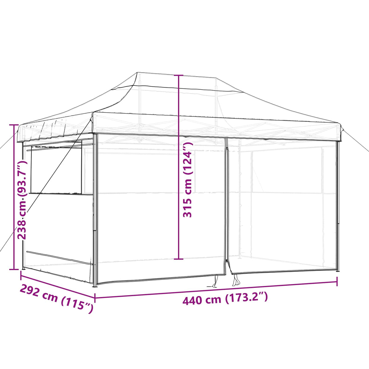 Partytent 292 X 440 X 315 Cm Oxford Stof